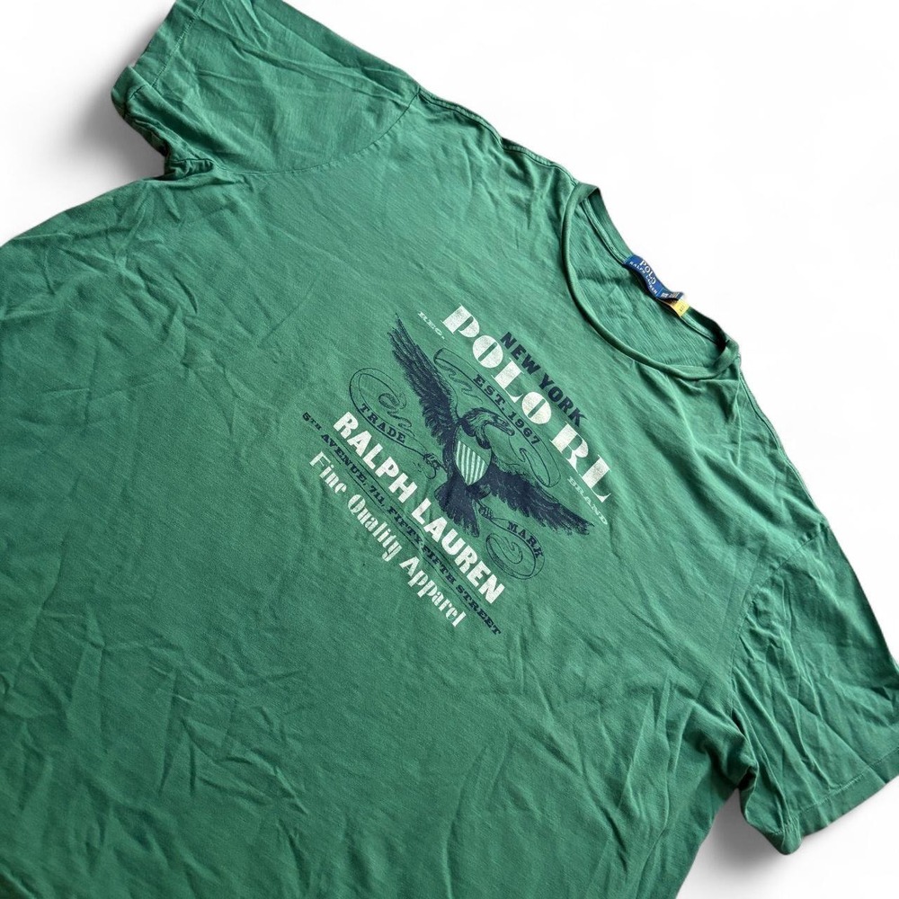 Polo Ralph Lauren Green Oversized Eagle Graphic T-Shirt 3XB New York Polo RL